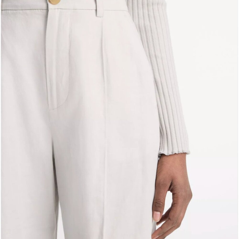 Vince High Waist Tailored Wide Leg Trouser Pants Cotton Rayon Linen 14 NWT - Picture 3 of 4